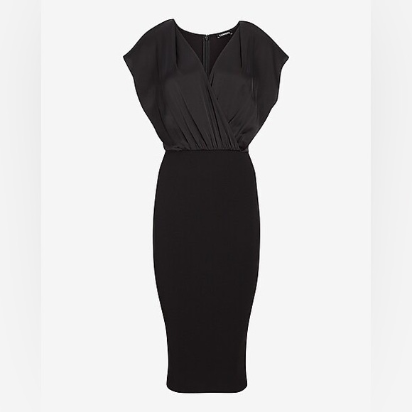 Express Elegant Black Midi Dress - Picture 8 of 8